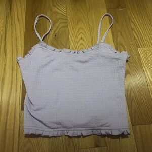 White Fox Boutique Lavender Ruffle Crop Top